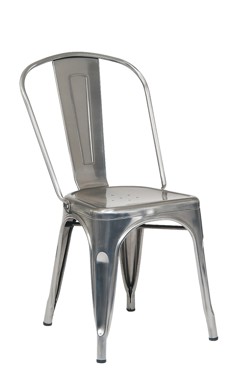 Indoor Steel Chair in Clear Coat Finish