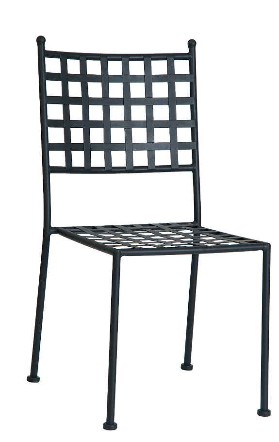 Black Steel Chair, Armless